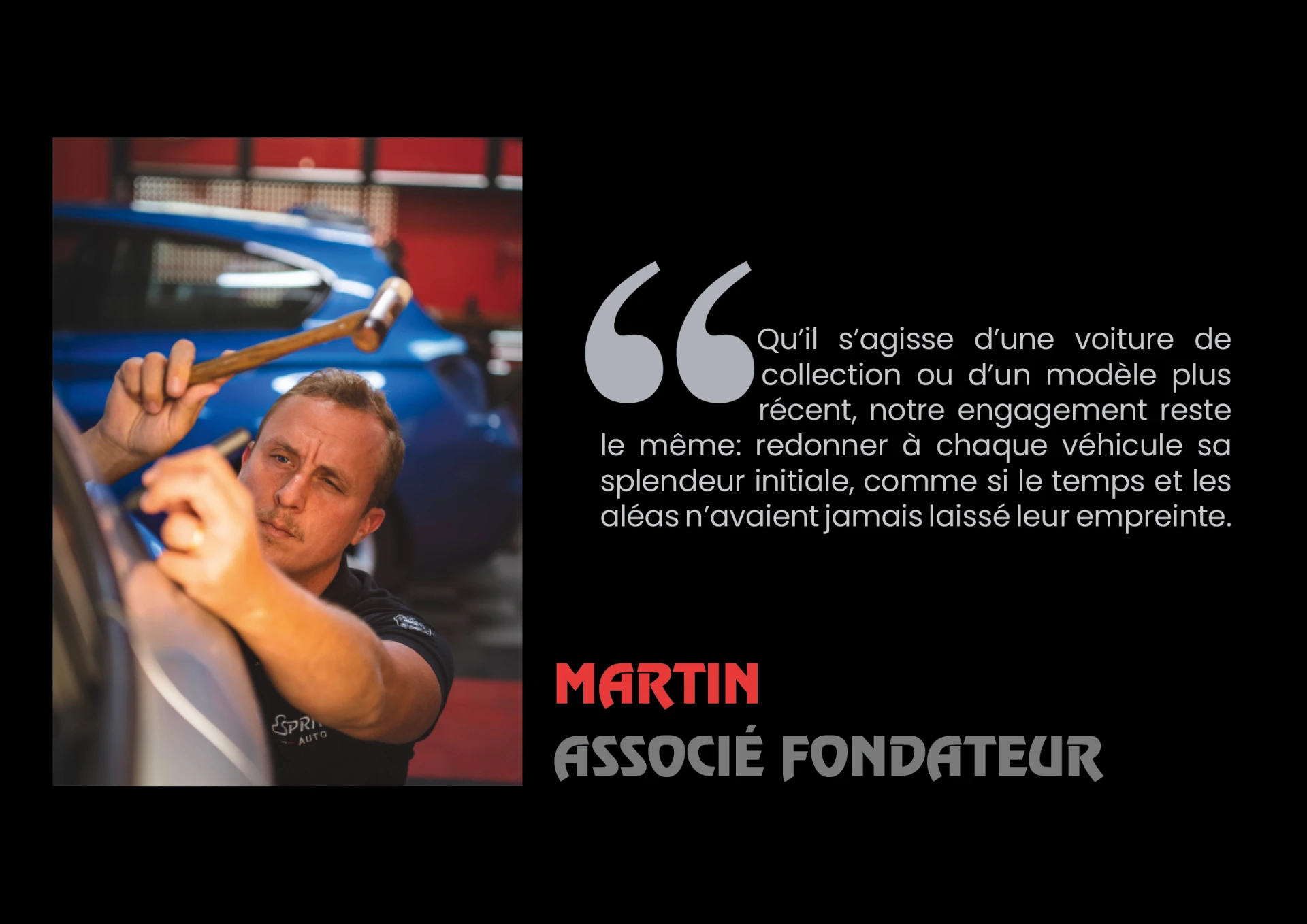 Page du portfolio Esprit Auto — Martin, associé fondateur