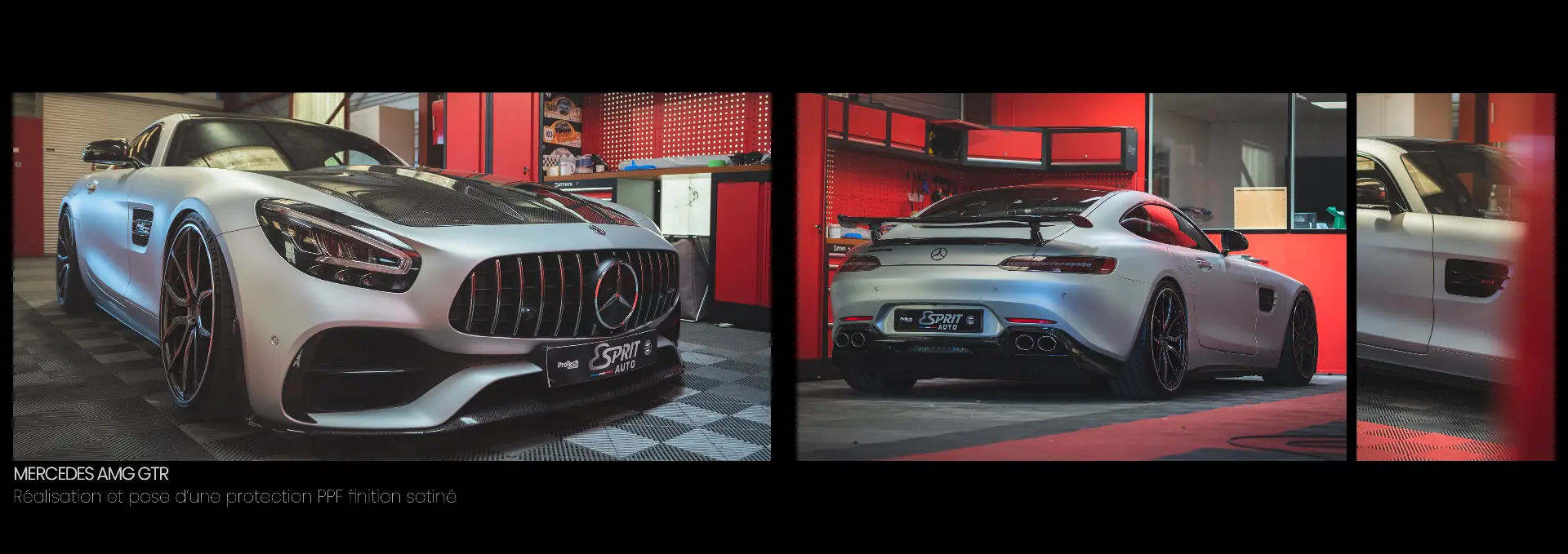 Planche du portfolio Esprit Auto — Mercedes-AMG GT R, protection PPF finition satinée